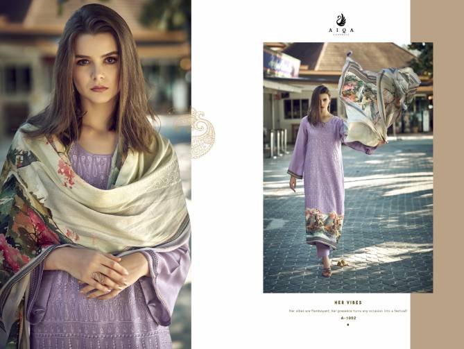 Lavender By Aiqa Fancy Work Muslin Printed Salwar Kameez Wholesale Shop In Surat